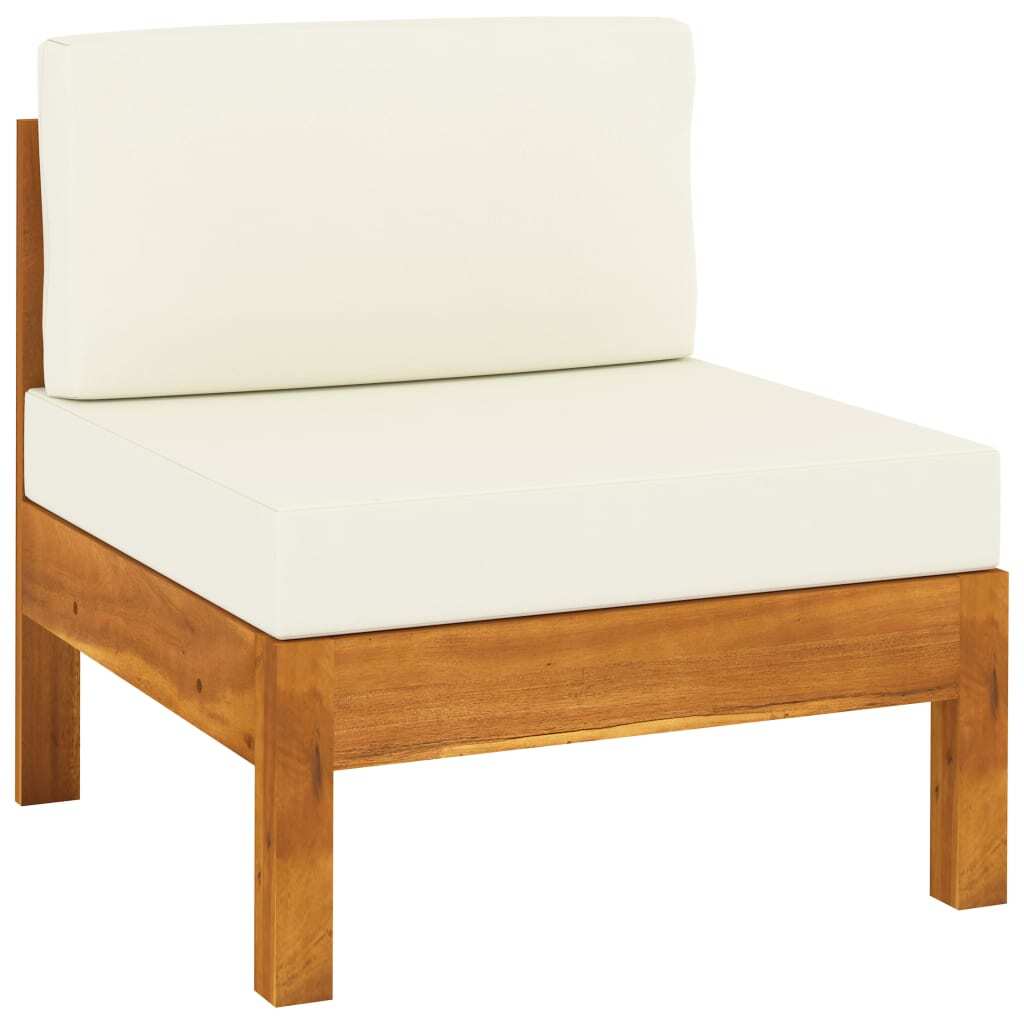 4-Seater Garden Sofa with Cushions Outdoor Patio Solid Acacia Wood Cream White