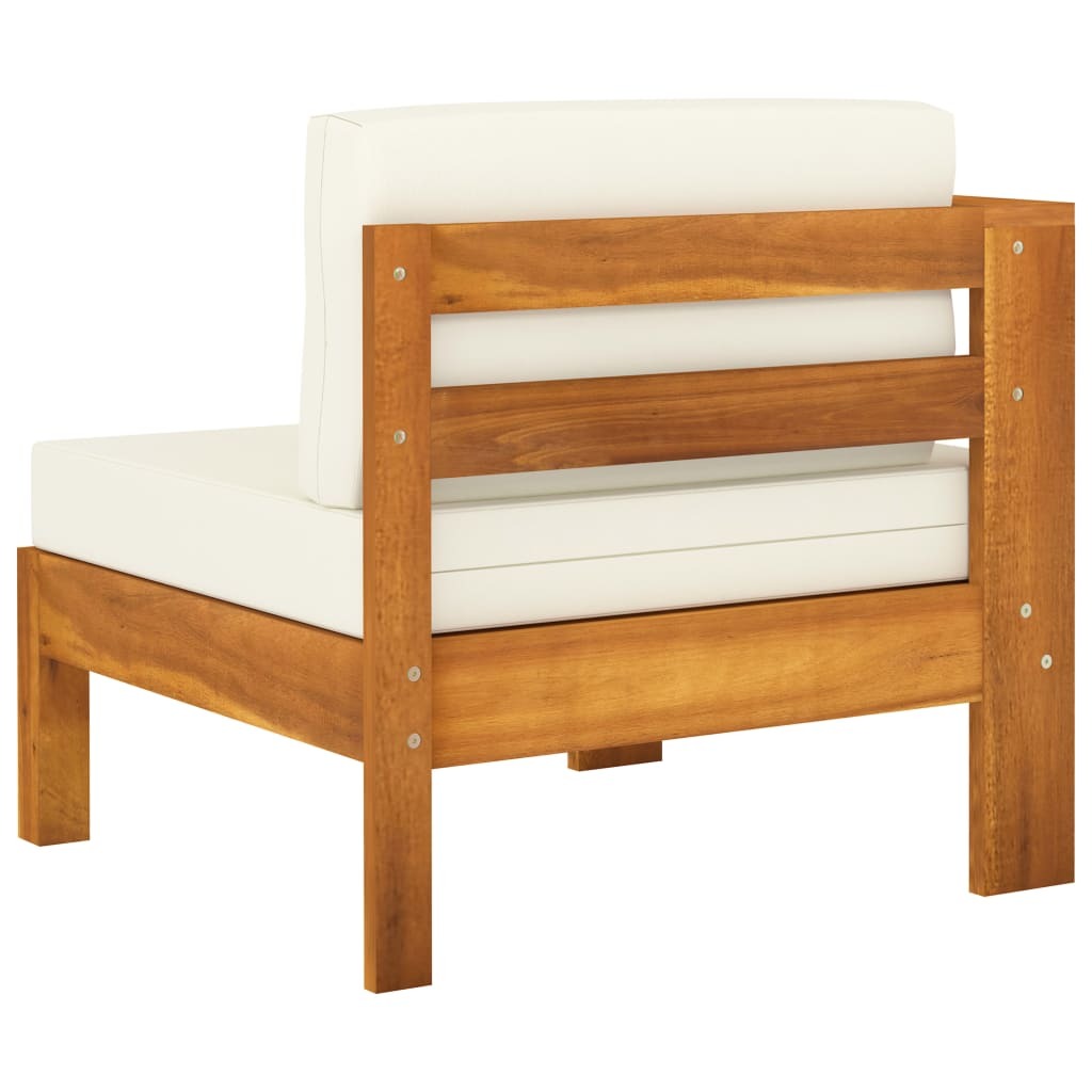 4-Seater Garden Sofa with Cushions Outdoor Patio Solid Acacia Wood Cream White