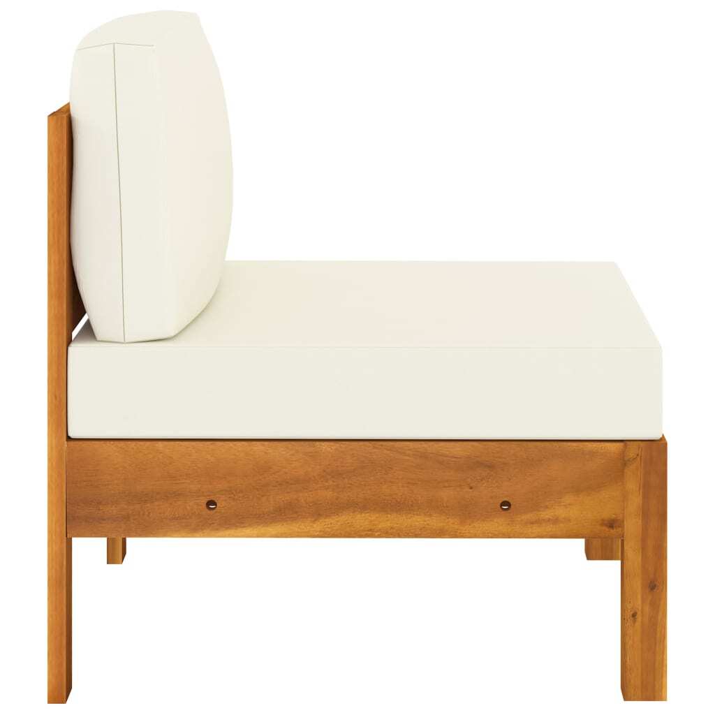 4-Seater Garden Sofa with Cushions Outdoor Patio Solid Acacia Wood Cream White