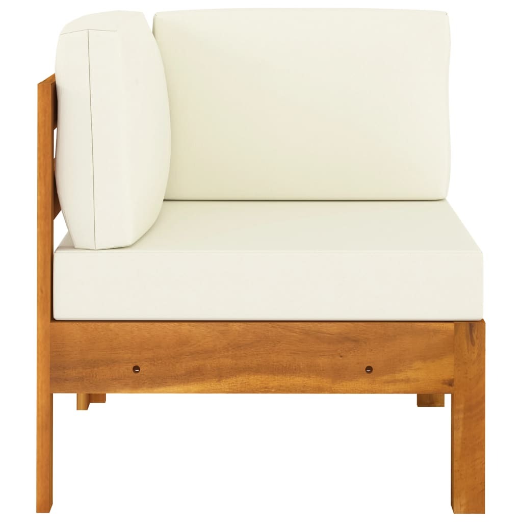 5 Piece Garden Lounge Set with Cushions Sofa Table Outdoor Solid Acacia Wood