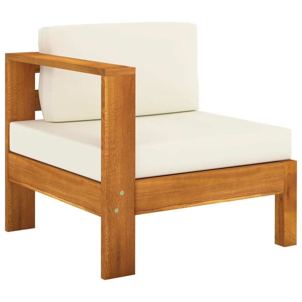 5 Piece Garden Lounge Set with Cushions Sofa Table Outdoor Solid Acacia Wood