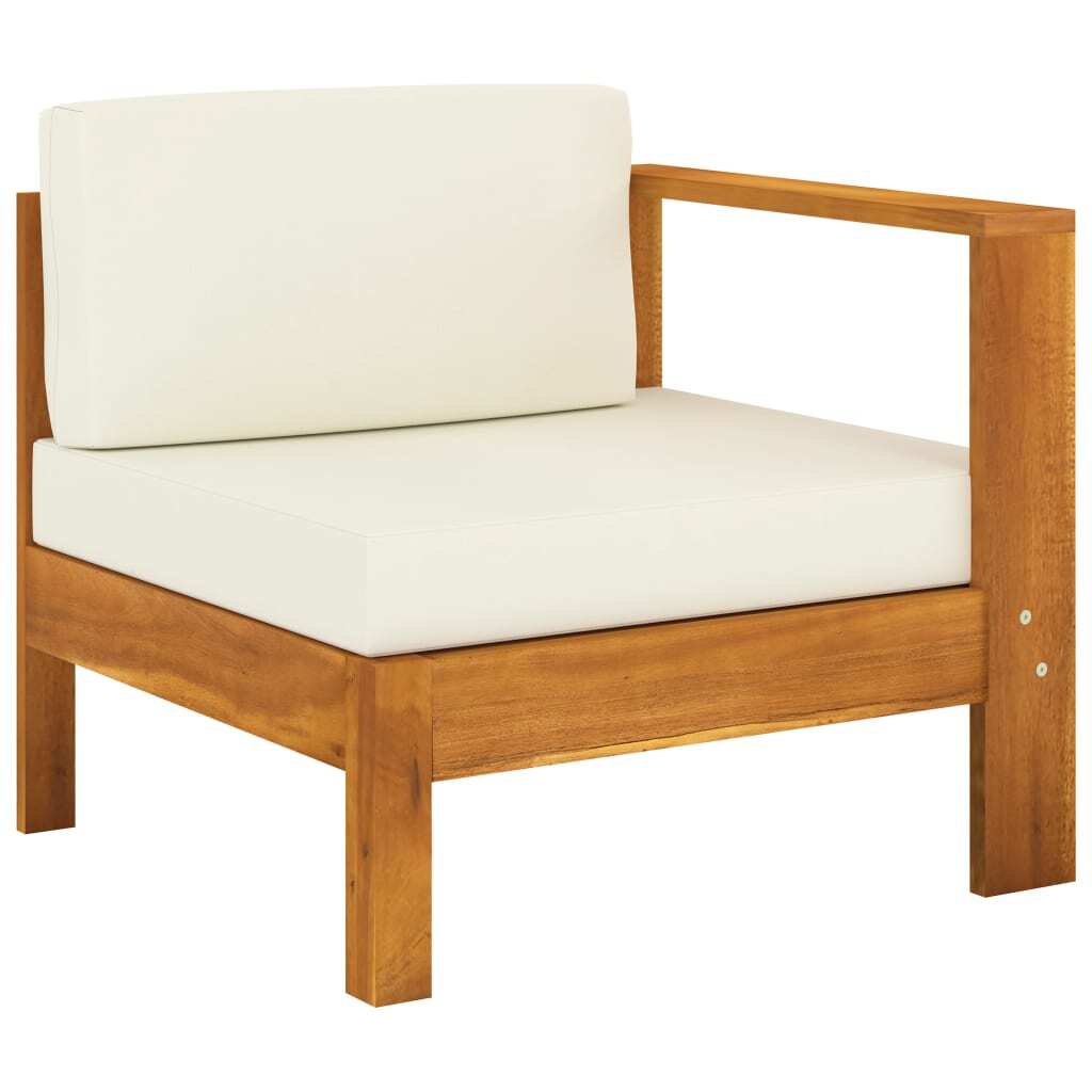 5 Piece Garden Lounge Set with Cushions Sofa Table Outdoor Solid Acacia Wood