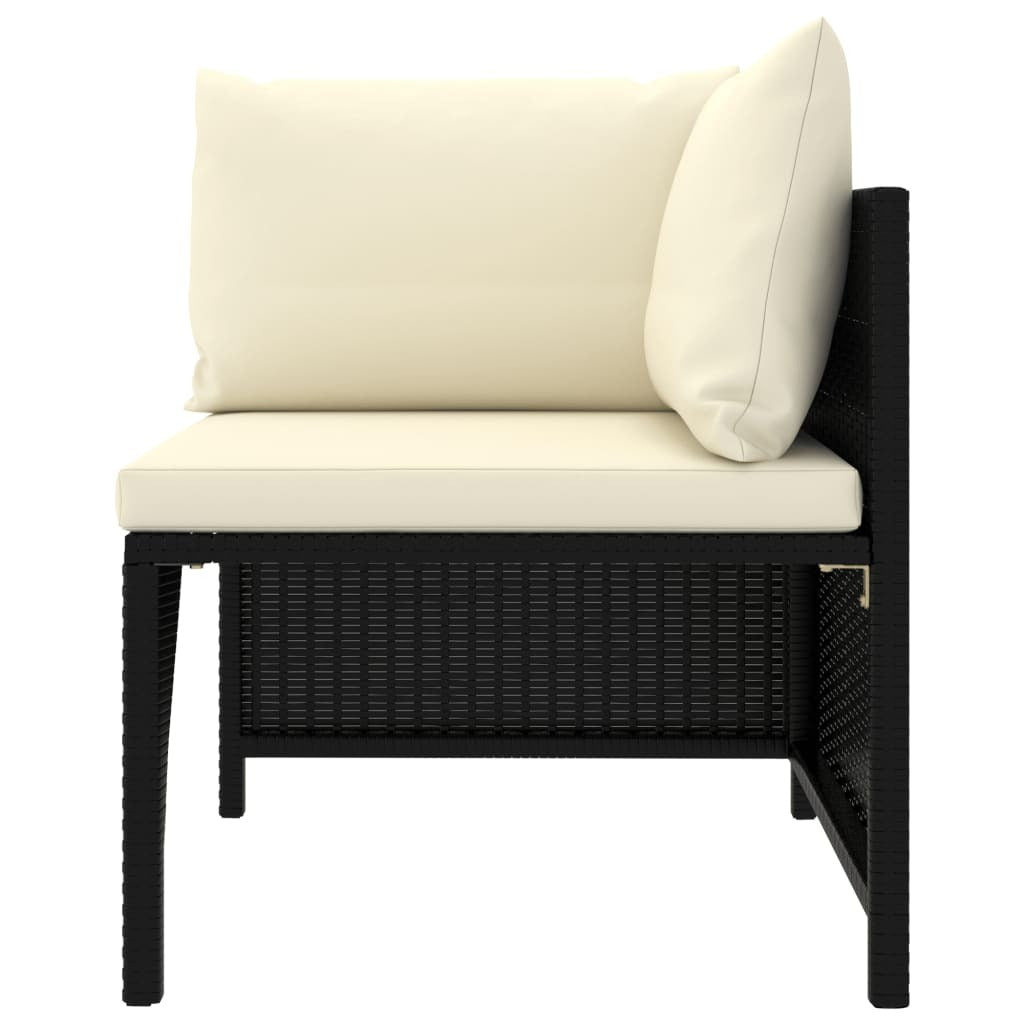 11 Piece Garden Lounge Set with Cushions Poly Rattan Outdoor Sofa Set Black