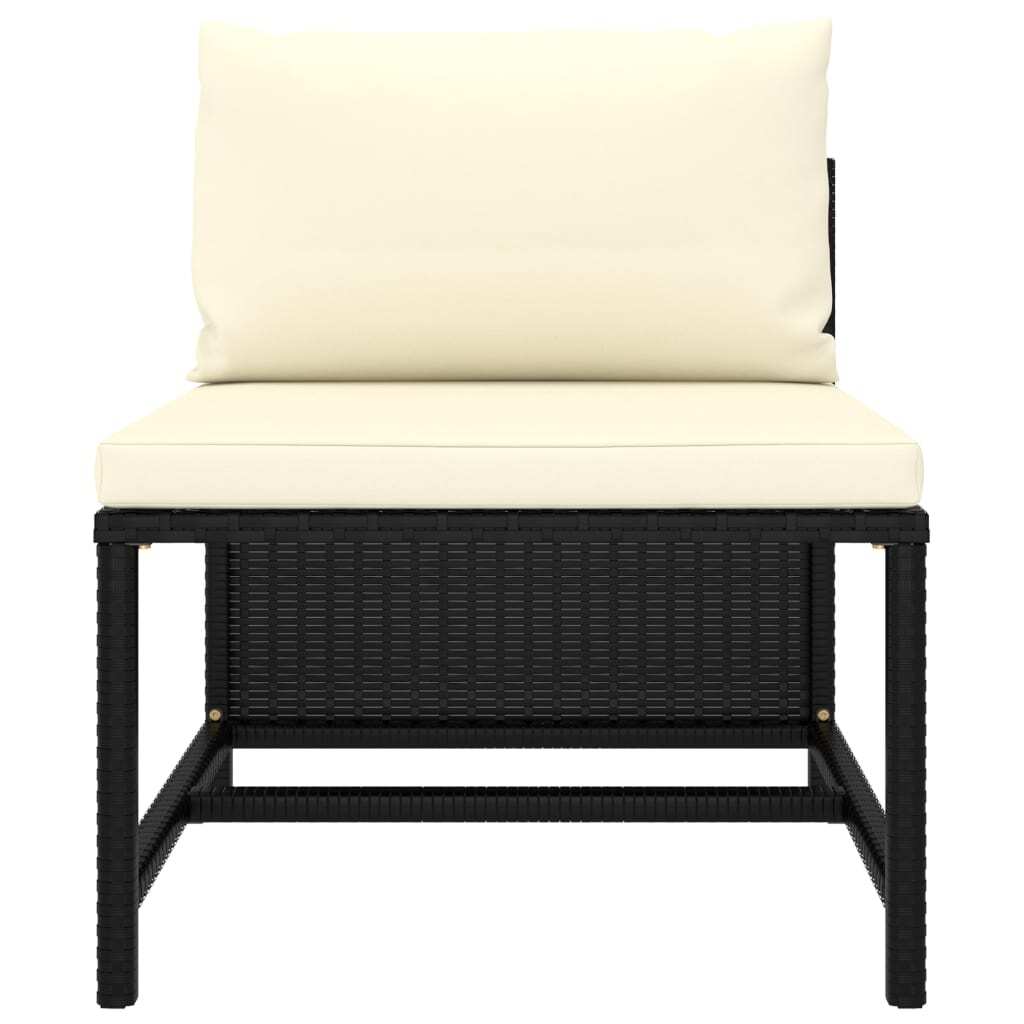 11 Piece Garden Lounge Set with Cushions Poly Rattan Outdoor Sofa Set Black