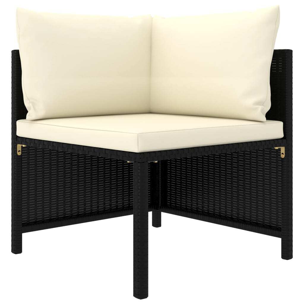 11 Piece Garden Lounge Set with Cushions Poly Rattan Outdoor Sofa Set Black
