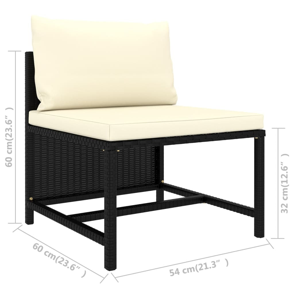11 Piece Garden Lounge Set with Cushions Poly Rattan Outdoor Sofa Set Black