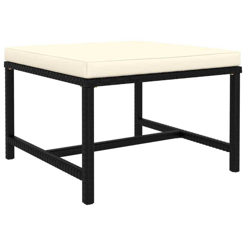 12 Piece Garden Lounge Set with Cushions Sofa Table Outdoor Poly Rattan Black