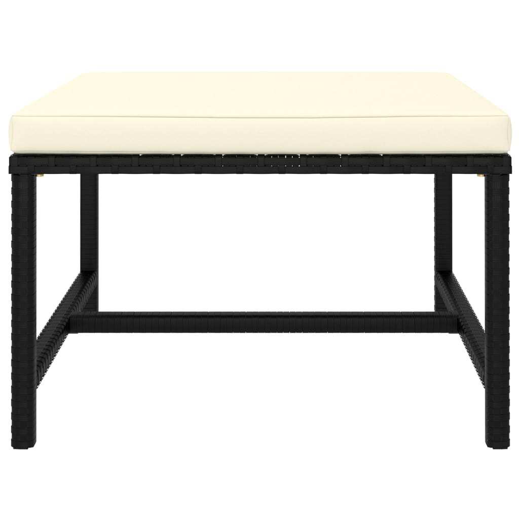 12 Piece Garden Lounge Set with Cushions Sofa Table Outdoor Poly Rattan Black