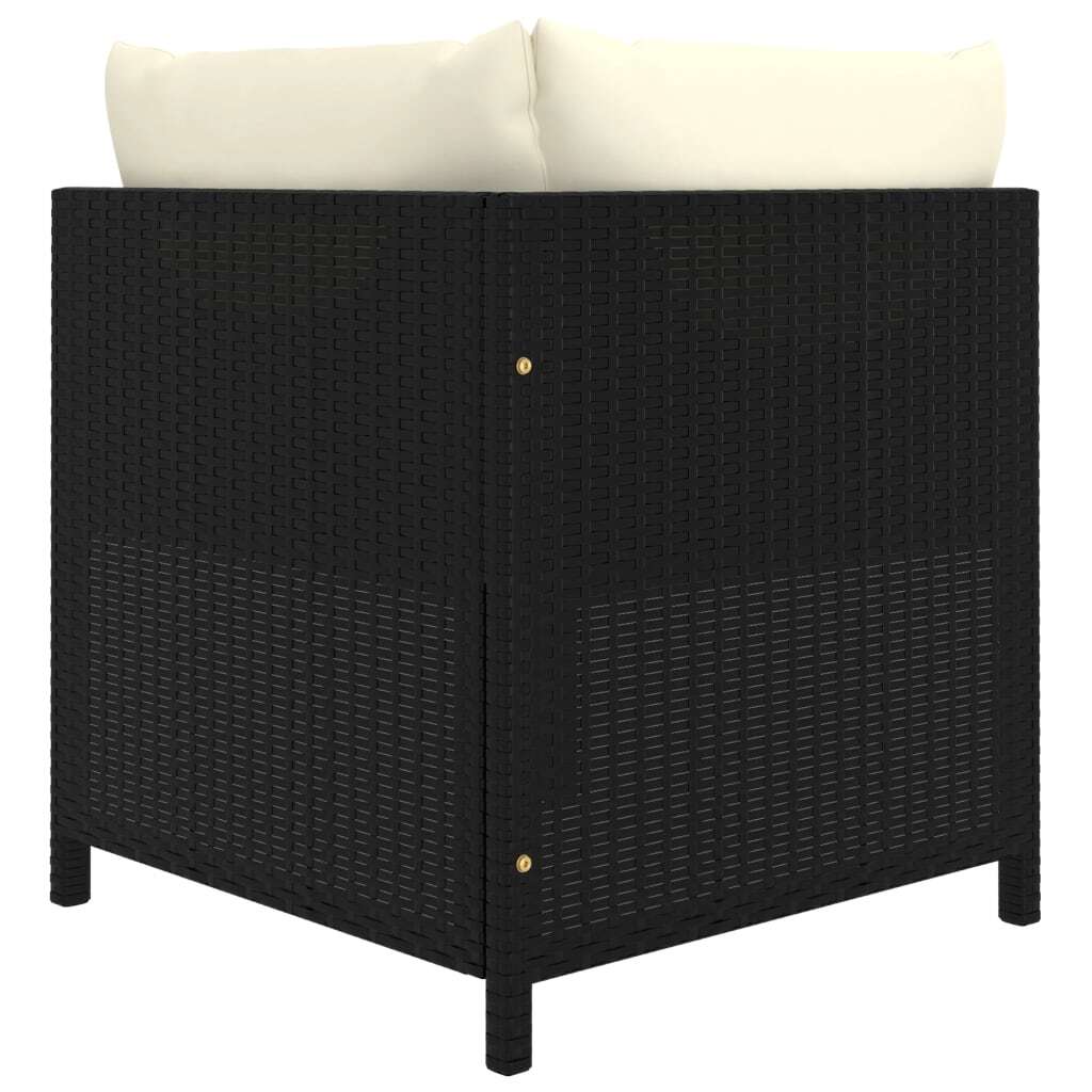 12 Piece Garden Lounge Set with Cushions Sofa Table Outdoor Poly Rattan Black