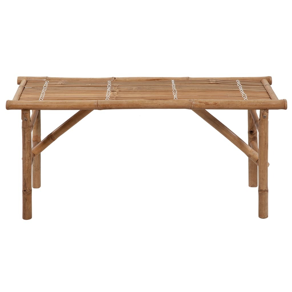 Folding Garden Bench with Cushion 118cm Outdoor Seat Waterproof Bamboo Natural