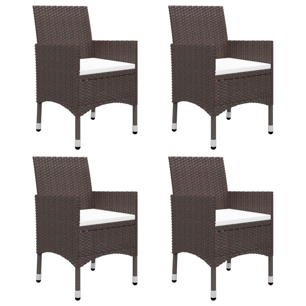 5 Piece Garden Dining Set Solid Acacia Wood Brown Weather-Resistant