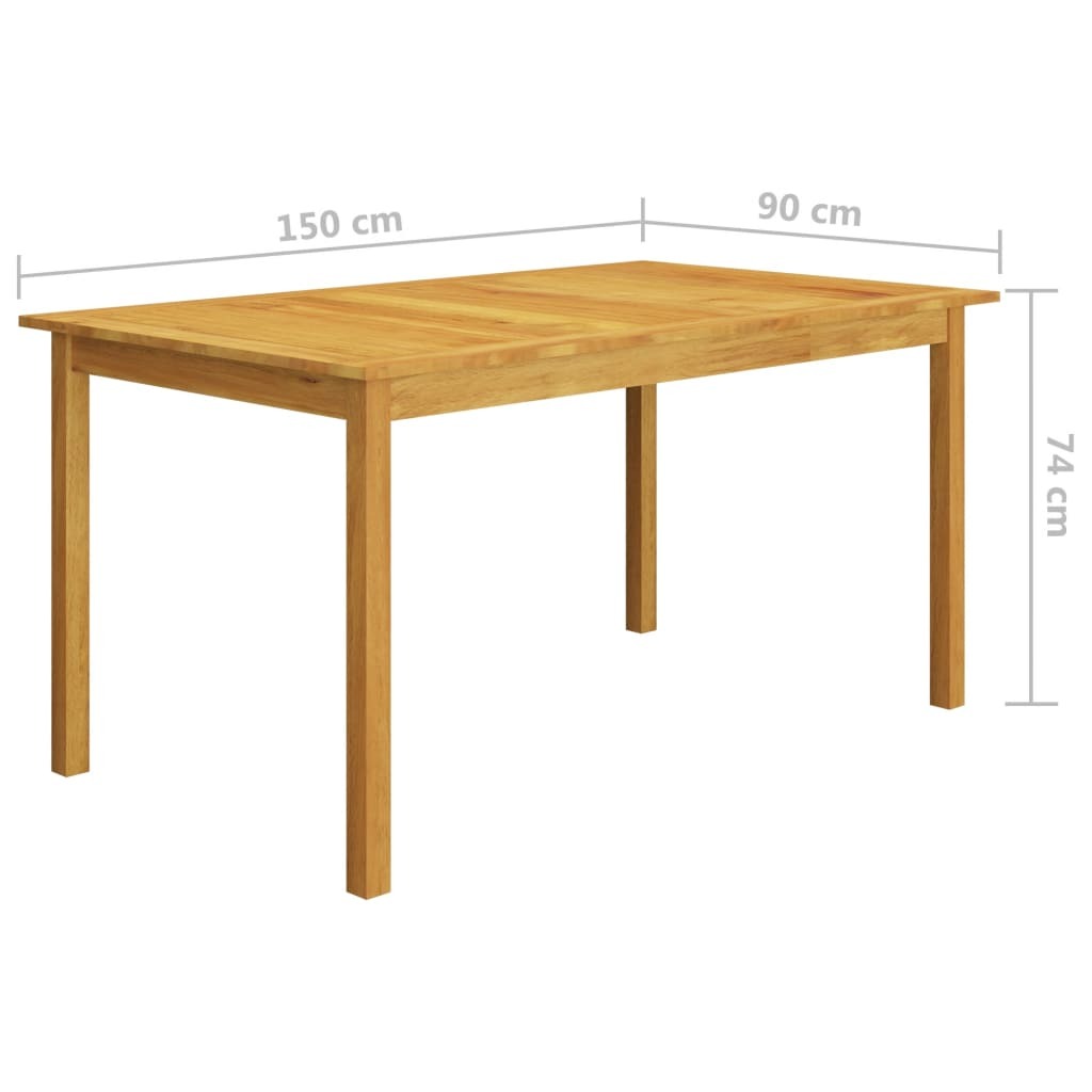 5 Piece Garden Dining Set Solid Acacia Wood Outdoor Patio Table Chairs Black