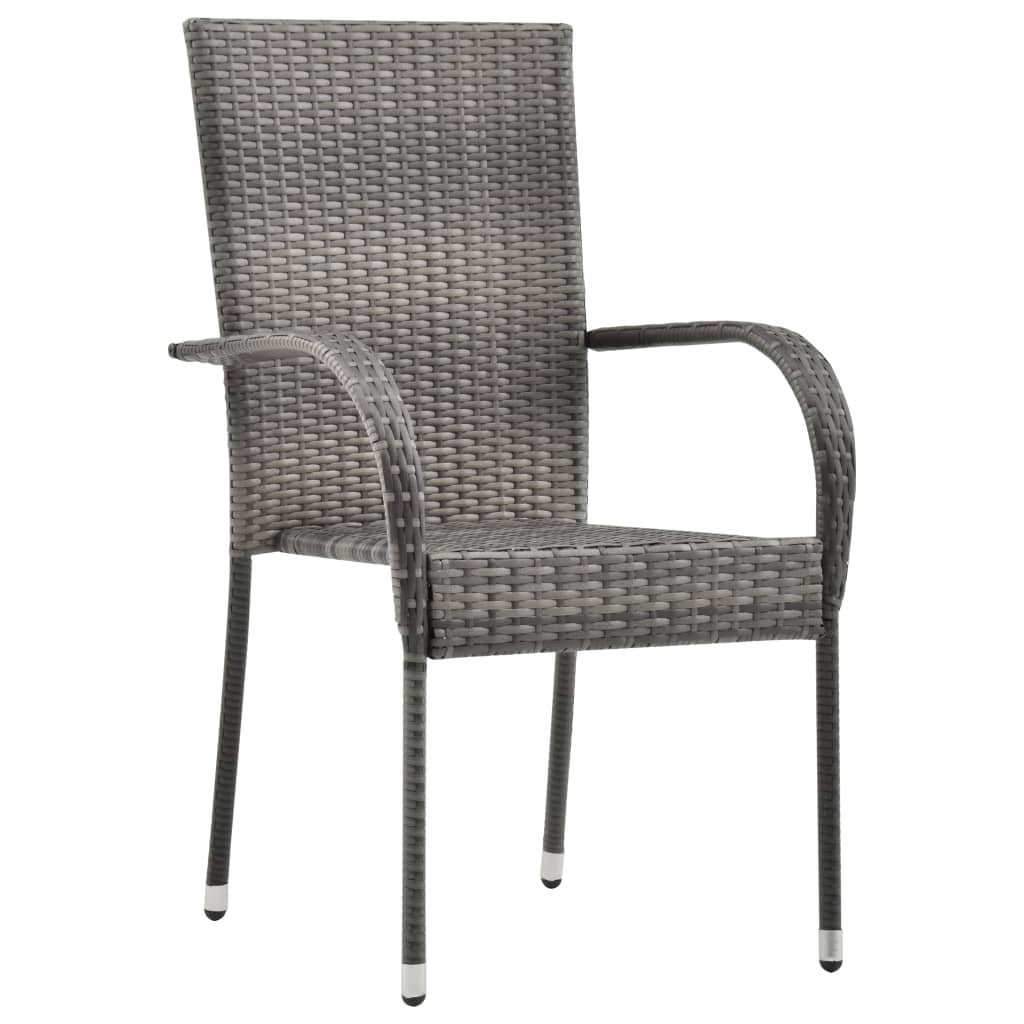 5 Piece Garden Dining Set Solid Acacia Wood Outdoor Patio Table Chairs Grey