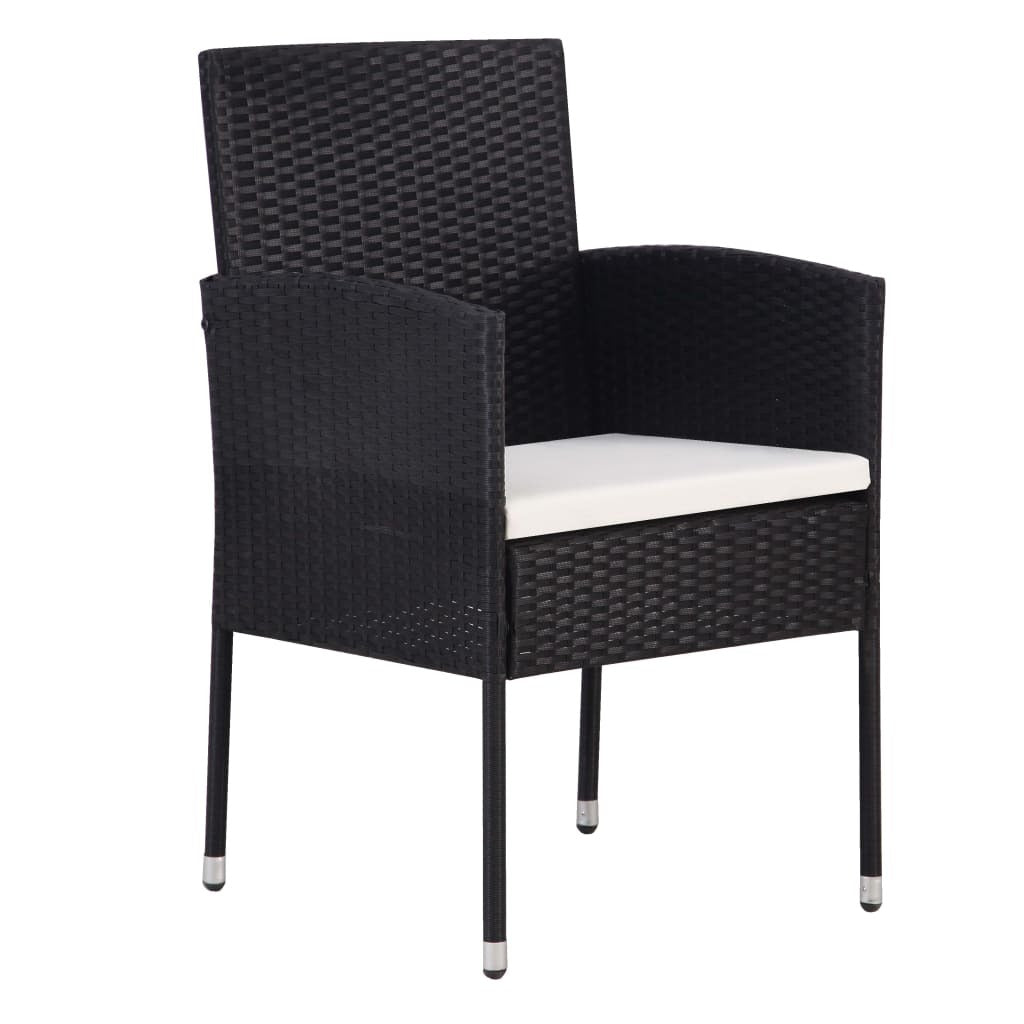 5 Piece Garden Dining Set Solid Acacia Wood Outdoor Patio Table Chairs Black