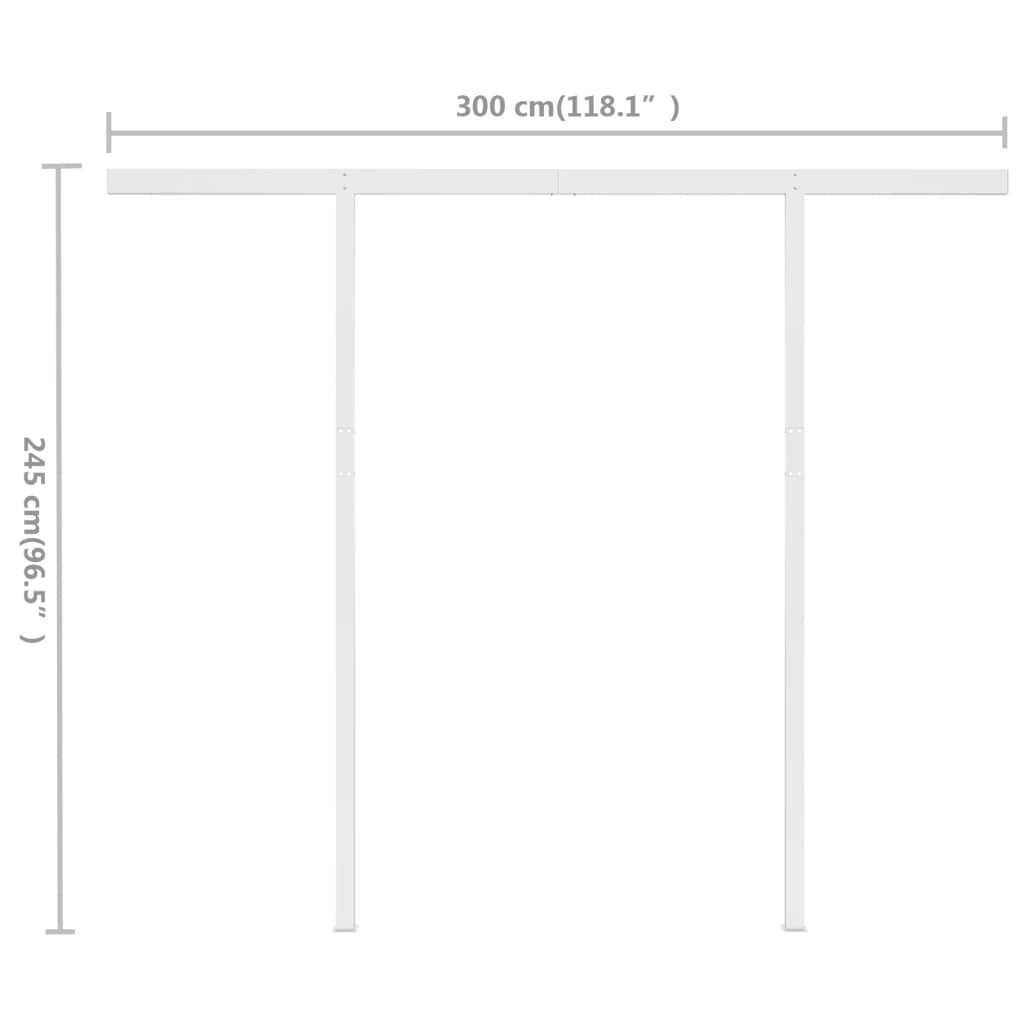 Manual Retractable Awning with Posts 3x2.5m Sun Shade Aluminium Anthracite