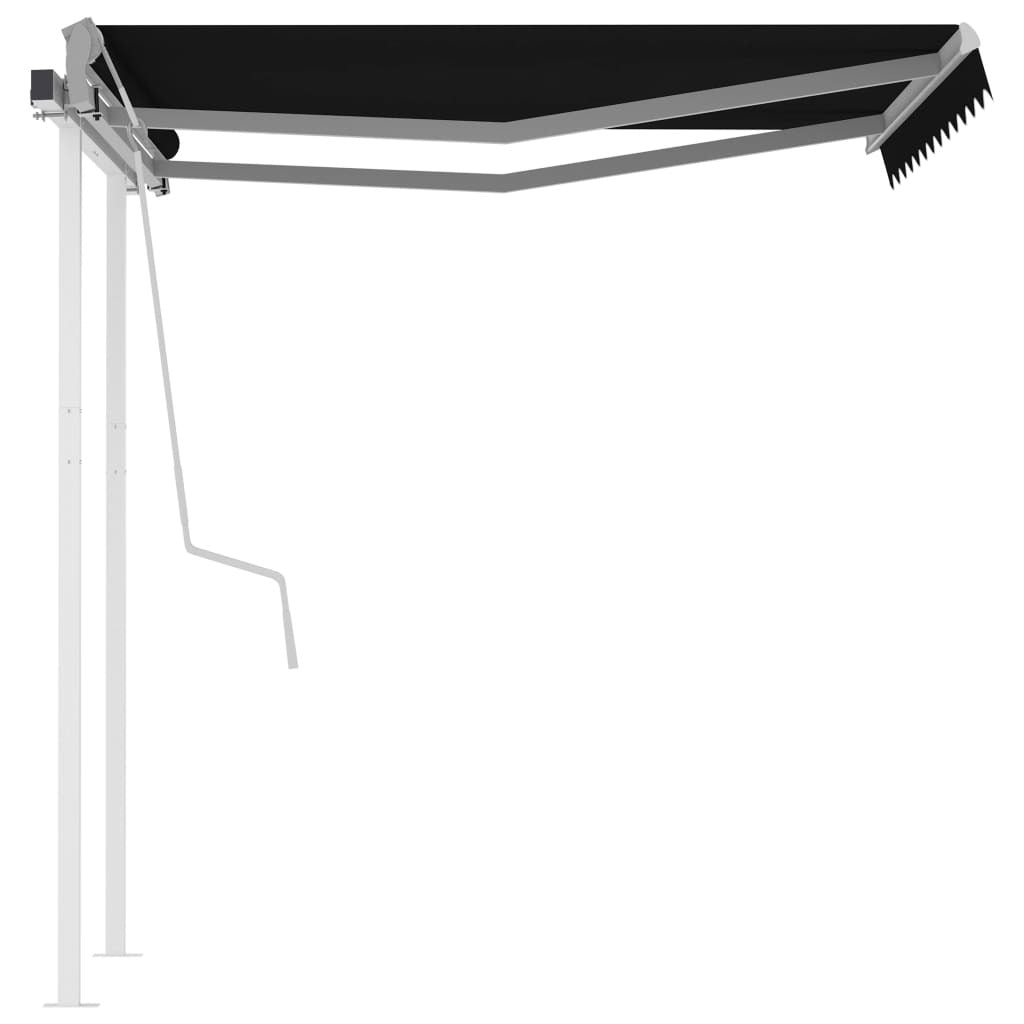 Manual Retractable Awning with Posts 3x2.5m Sun Shade Aluminium Anthracite