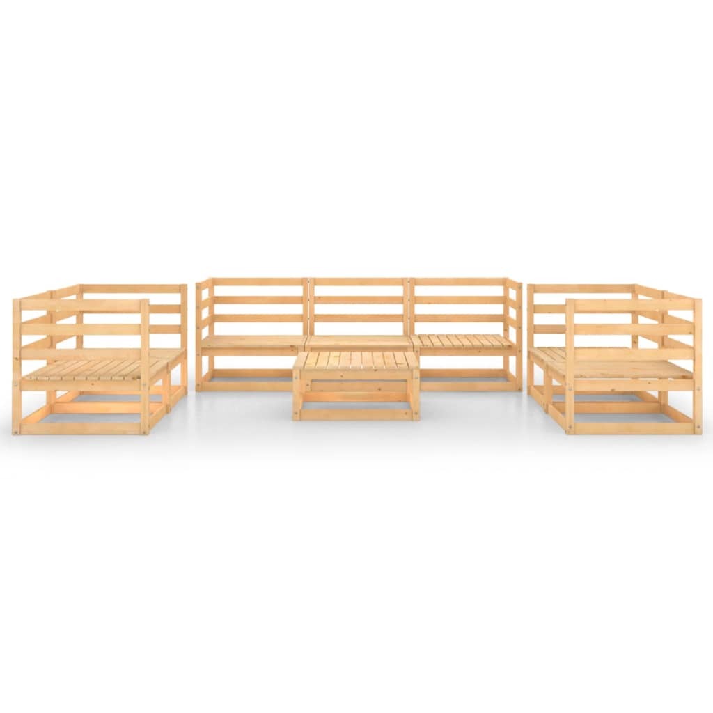 8 Piece Garden Lounge Set Solid Pinewood