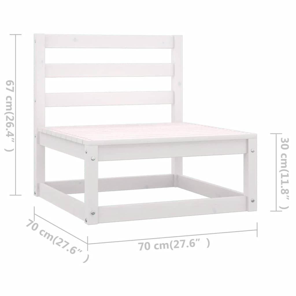 7 Piece Garden Lounge Set with Cushions Solid Pinewood Sofa Patio Set White
