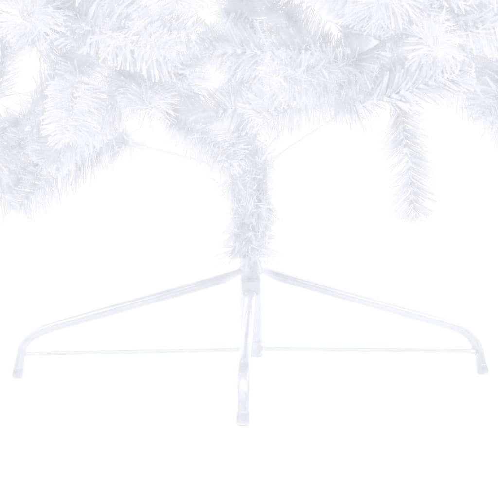 Artificial Half Pre-lit Christmas Tree with Stand White 210 cm PVC