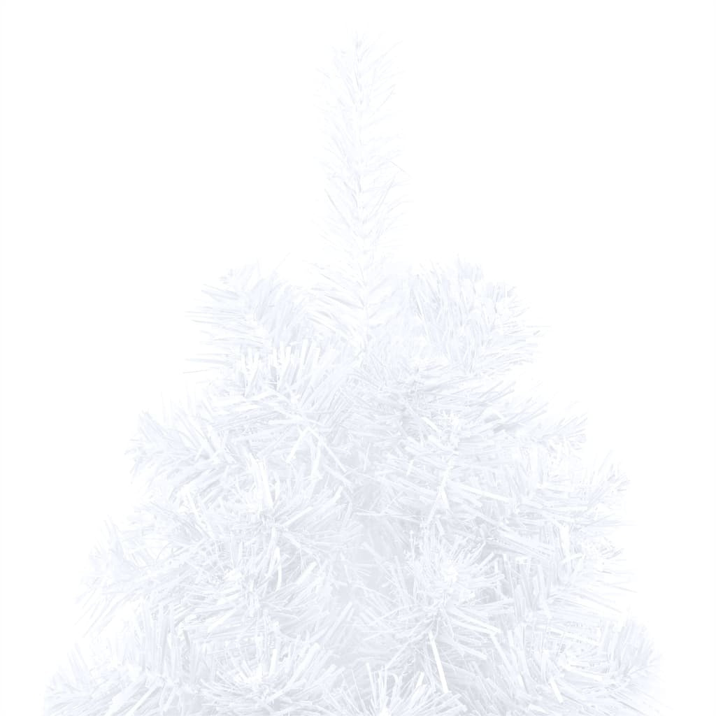 Artificial Half Pre-lit Christmas Tree with Stand White 210 cm PVC