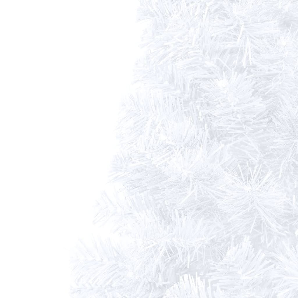 Artificial Half Pre-lit Christmas Tree with Stand White 210 cm PVC