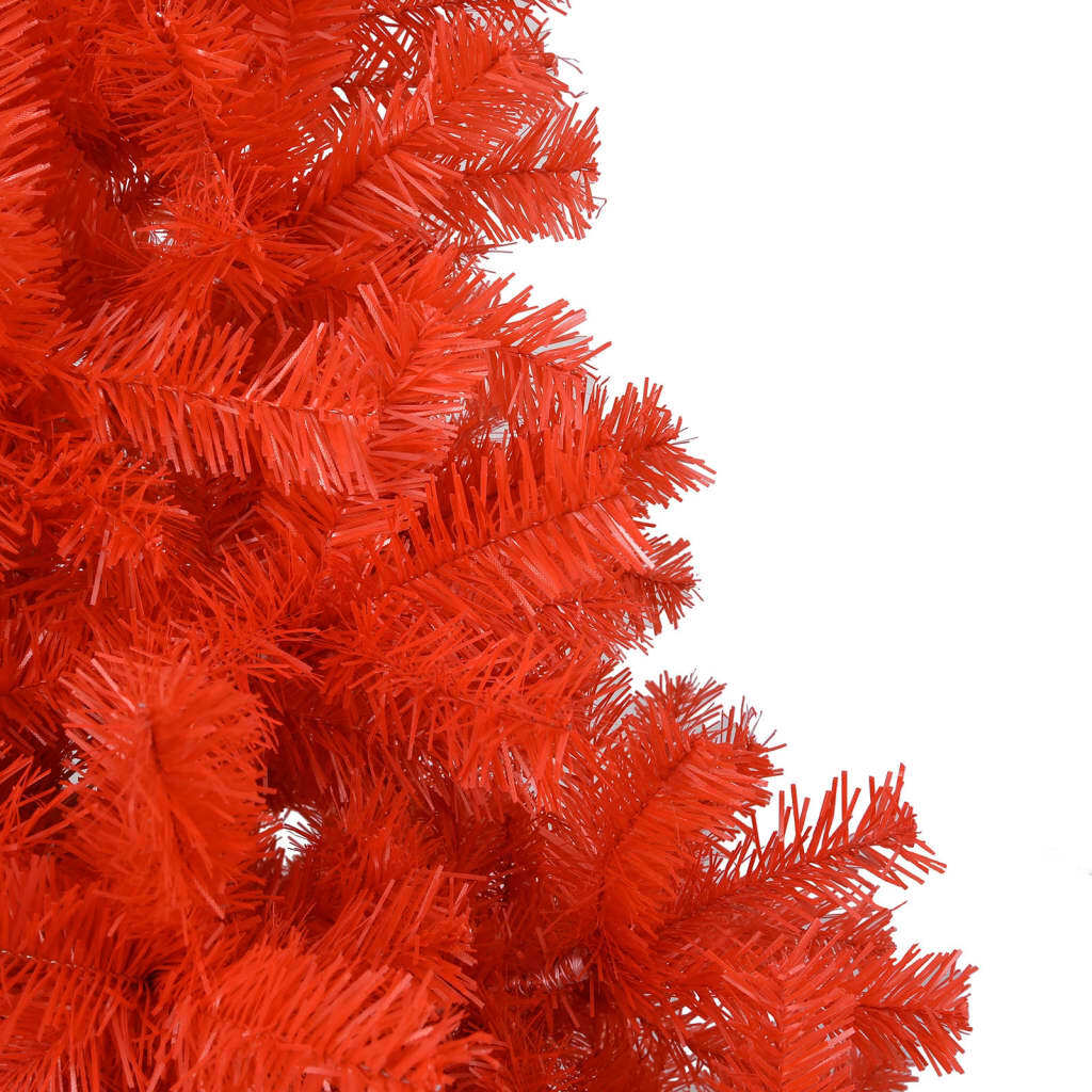 Artificial Pre-lit Christmas Tree with Stand Red 180 cm PVC