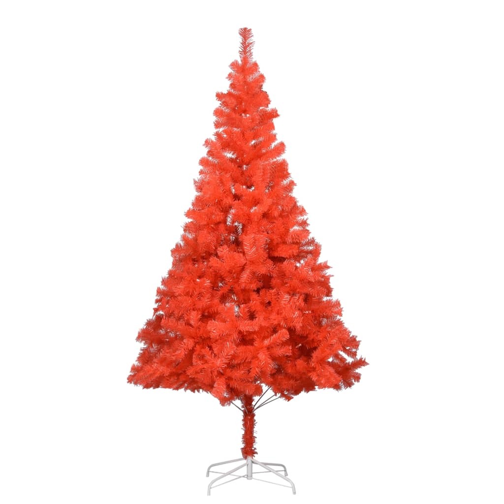 Artificial Pre-lit Christmas Tree with Stand Red 240 cm PVC