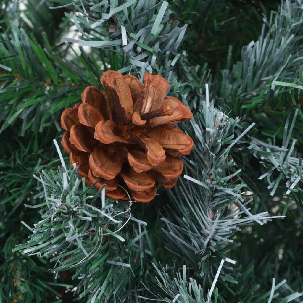 Frosted Pre-lit Christmas Tree with Pinecones 150 cm