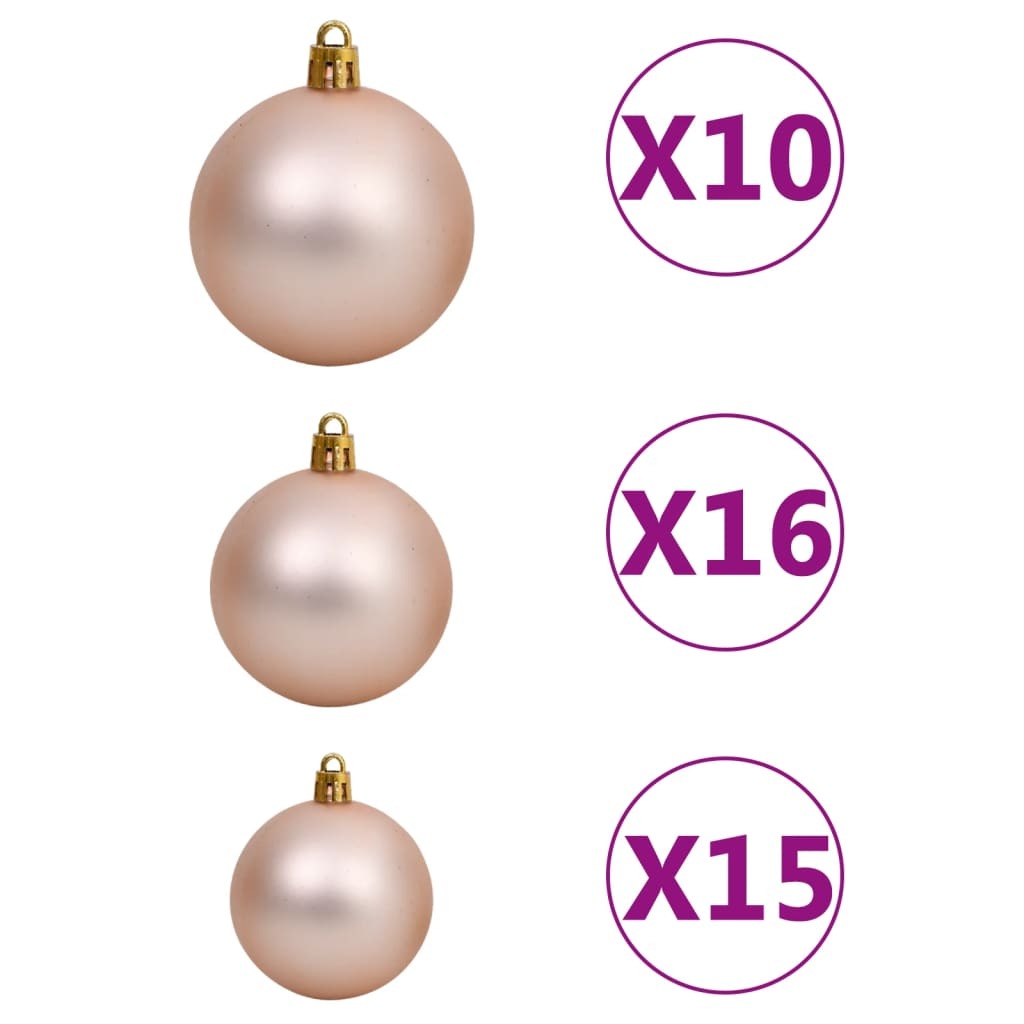 Artificial Pre-lit Christmas Tree with Ball Set Black 210 cm PVC