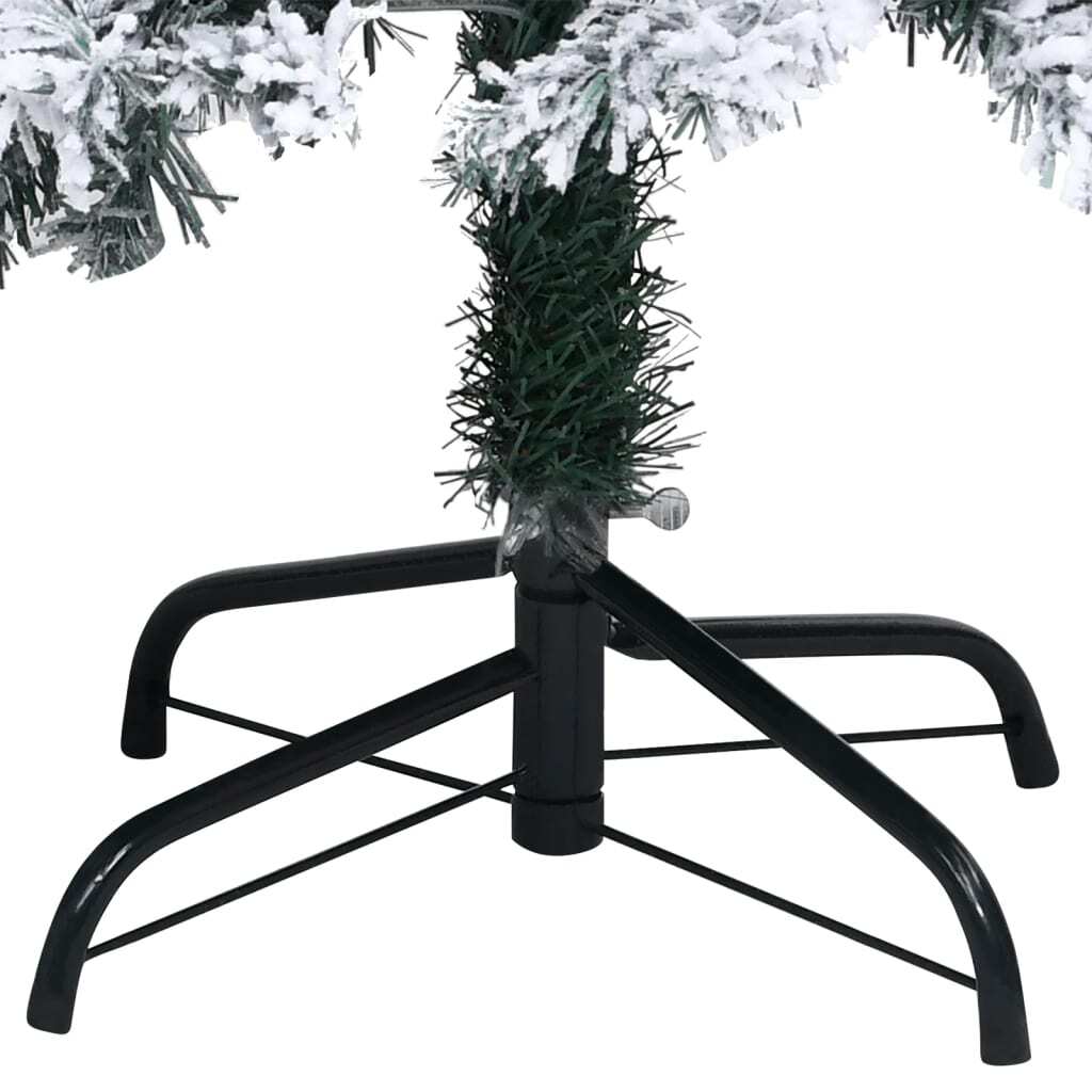 Artificial Pre-lit Christmas Tree with Flocked Snow Green 120 cm