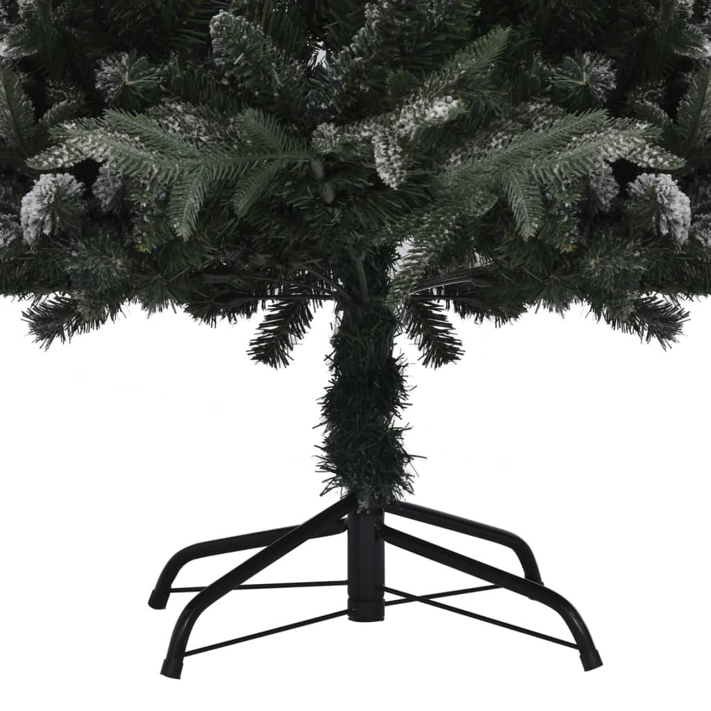 Artificial Pre-lit Christmas Tree with Flocked Snow 120 cm PVC&PE