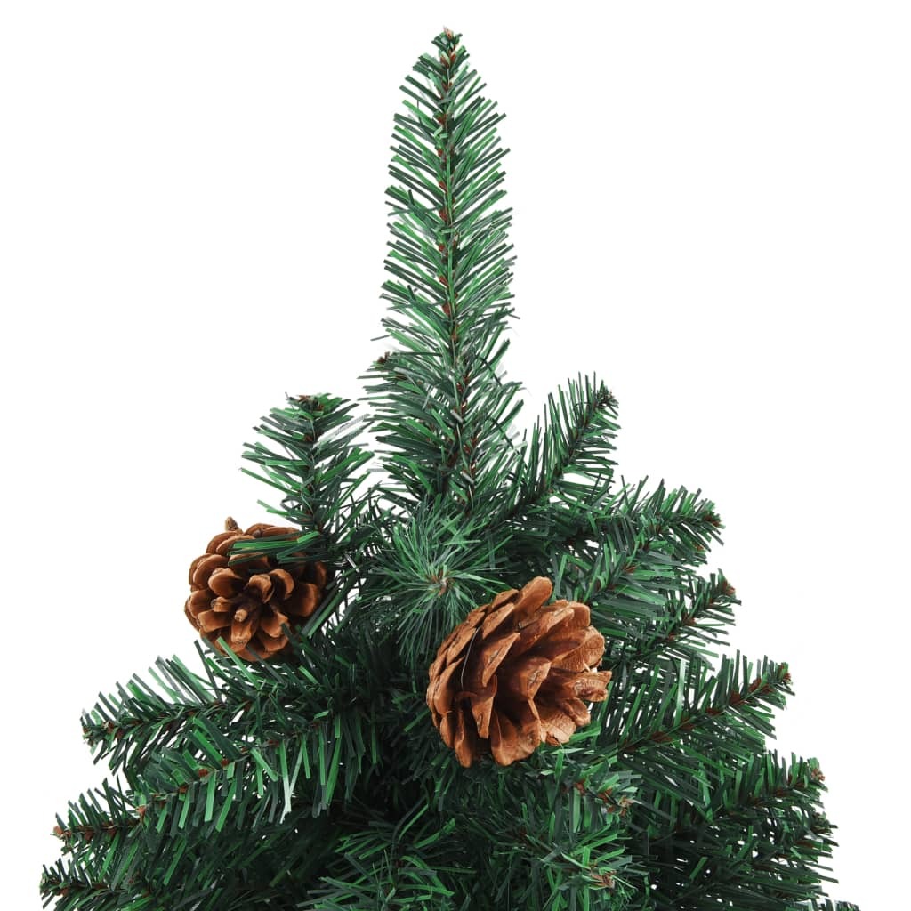 Slim Pre-lit Christmas Tree with Ball Set Green 150 cm