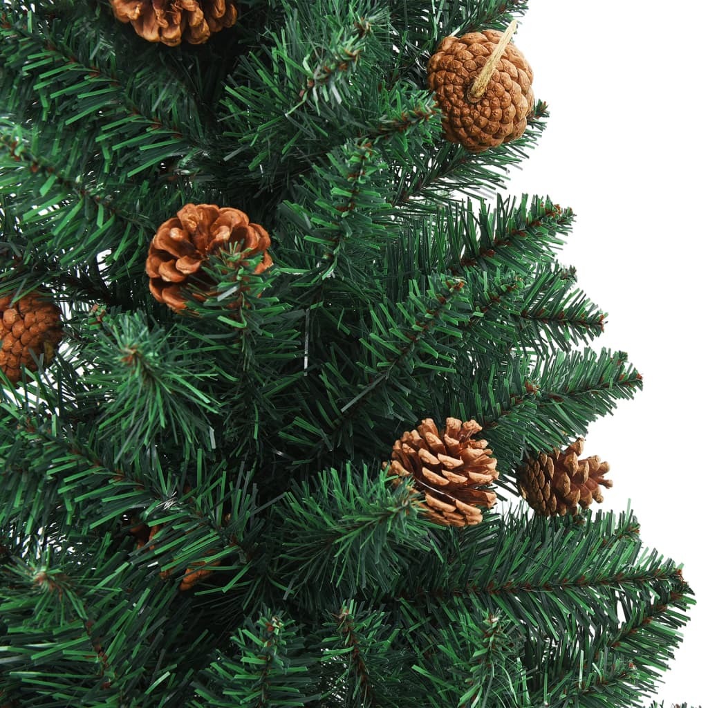 Slim Pre-lit Christmas Tree with Ball Set Green 150 cm
