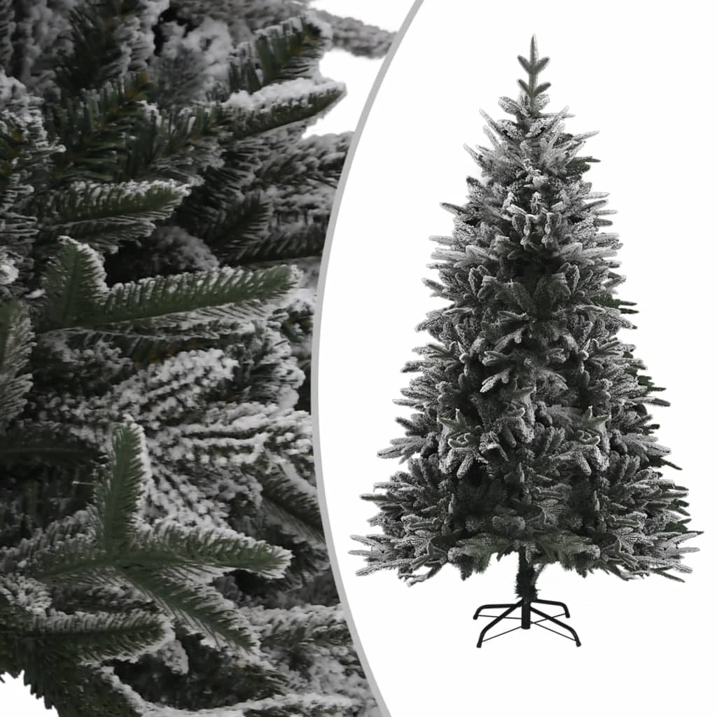 Artificial Christmas Tree LED&Ball Set&Flocked Snow 210cm PVC&PE