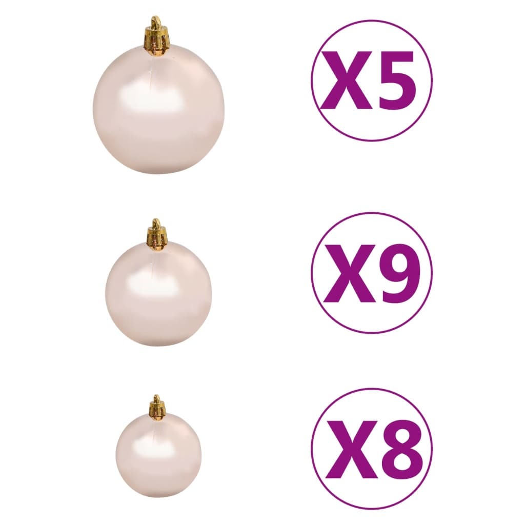 Slim Pre-lit Christmas Tree with Ball Set Green 150 cm PVC