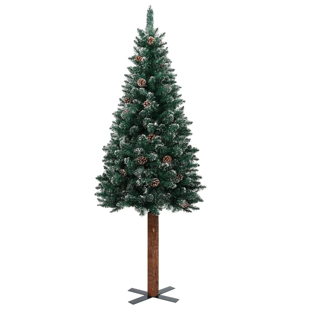 Slim Pre-lit Christmas Tree with Ball Set Green 150 cm