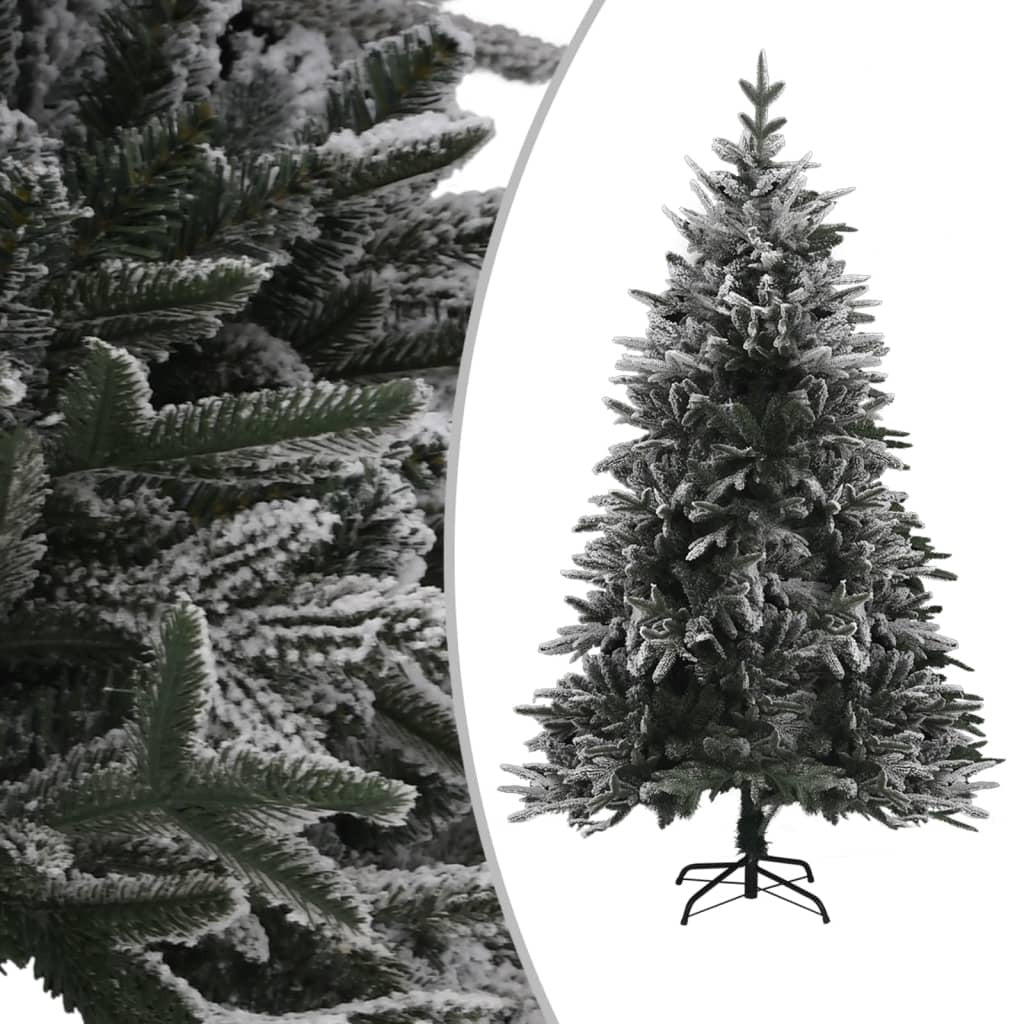 Artificial Christmas Tree LED&Ball Set&Flocked Snow 210 cm PVC&PE