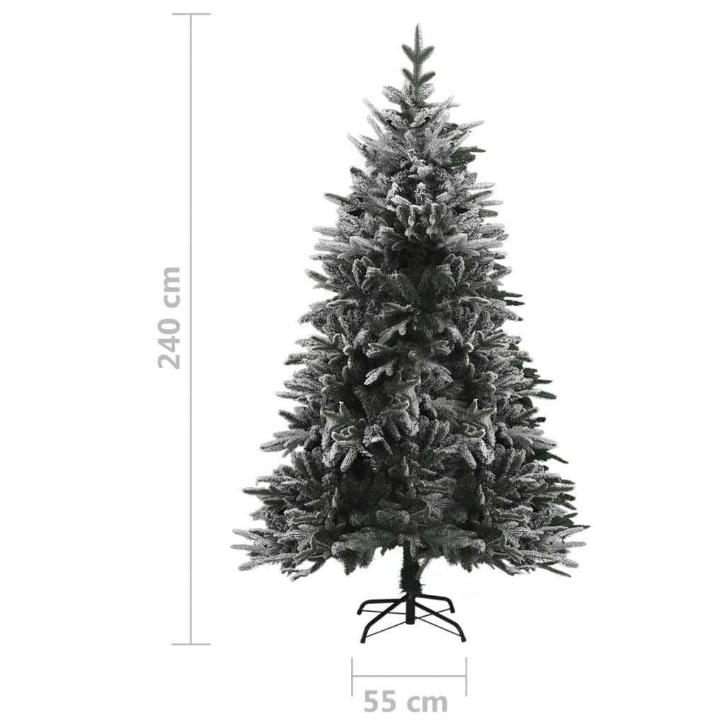 Artificial Christmas Tree LED&Ball Set&Flocked Snow 240 cm PVC&PE