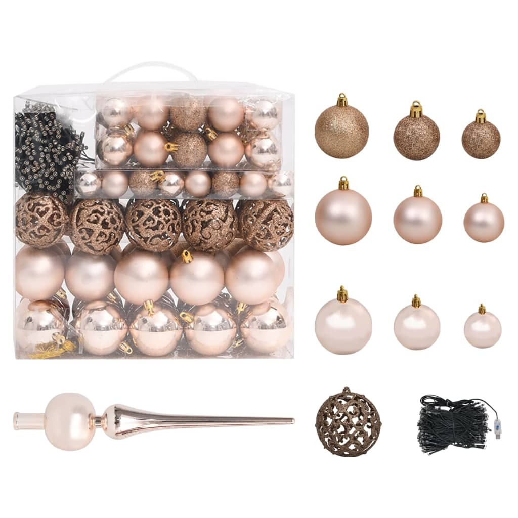 Artificial Christmas Tree LED&Ball Set&Flocked Snow 240 cm PVC&PE