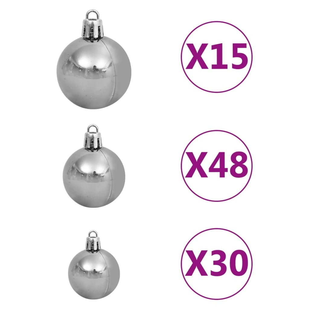 Artificial Pre-lit Christmas Tree with Ball Set 500 cm White