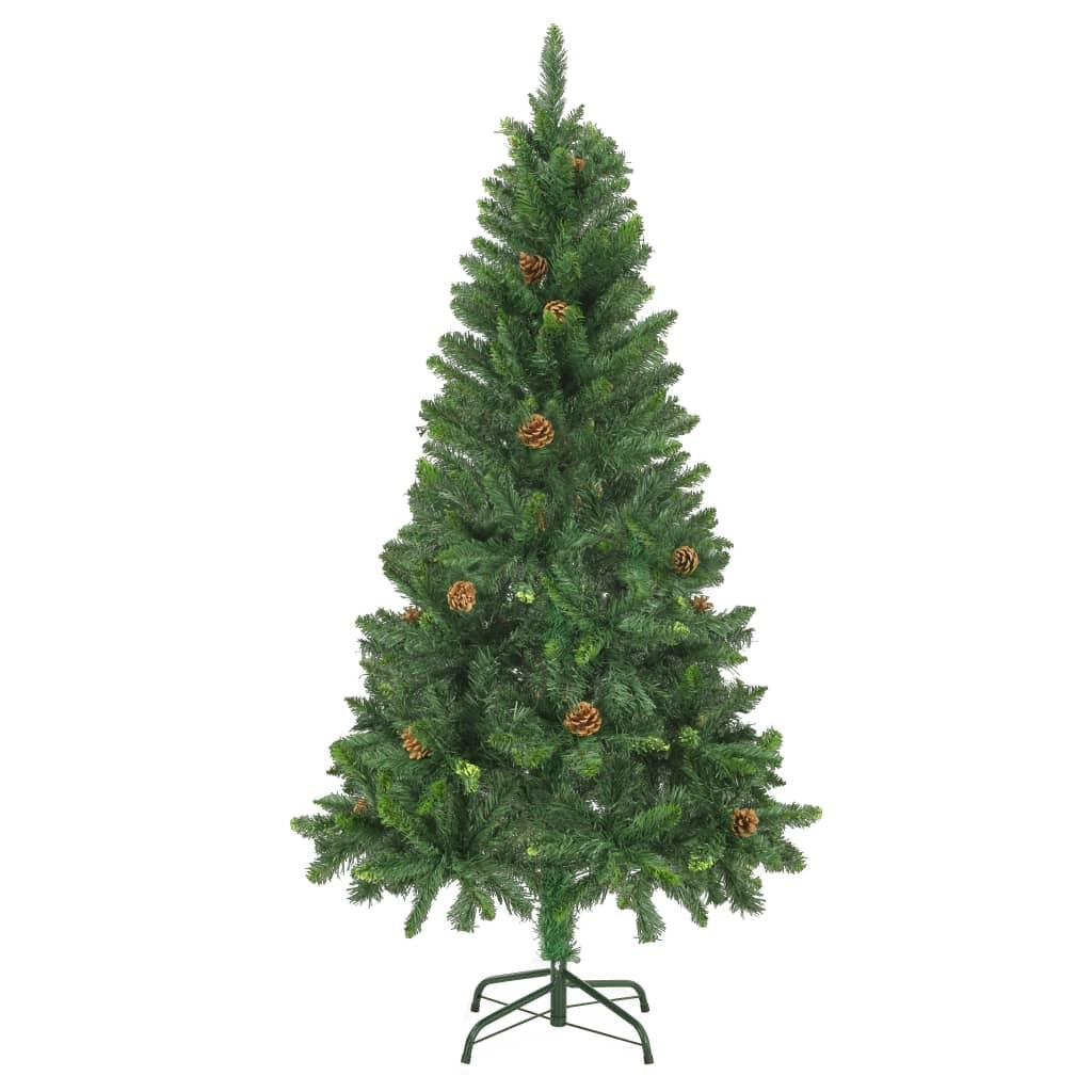 Artificial Pre-lit Christmas Tree with Ball Set Pine Cones 150 cm