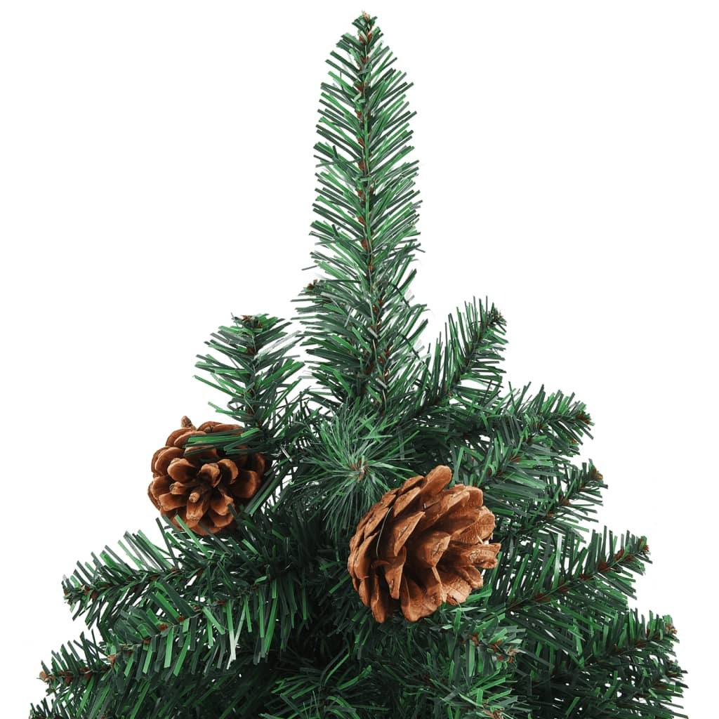 Slim Pre-lit Christmas Tree with Ball Set Green 150 cm PVC