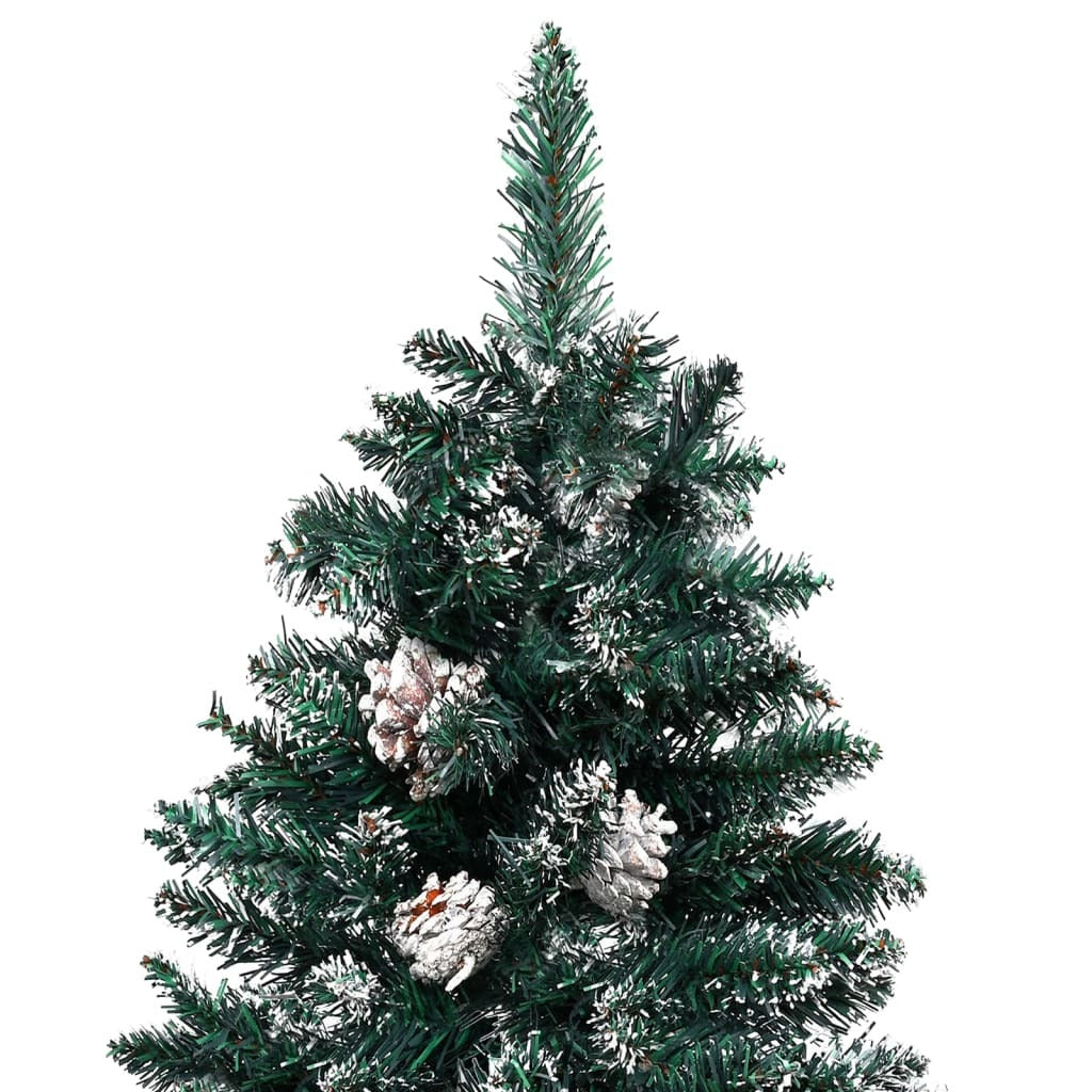 Slim Pre-lit Christmas Tree with Ball Set Green 150 cm