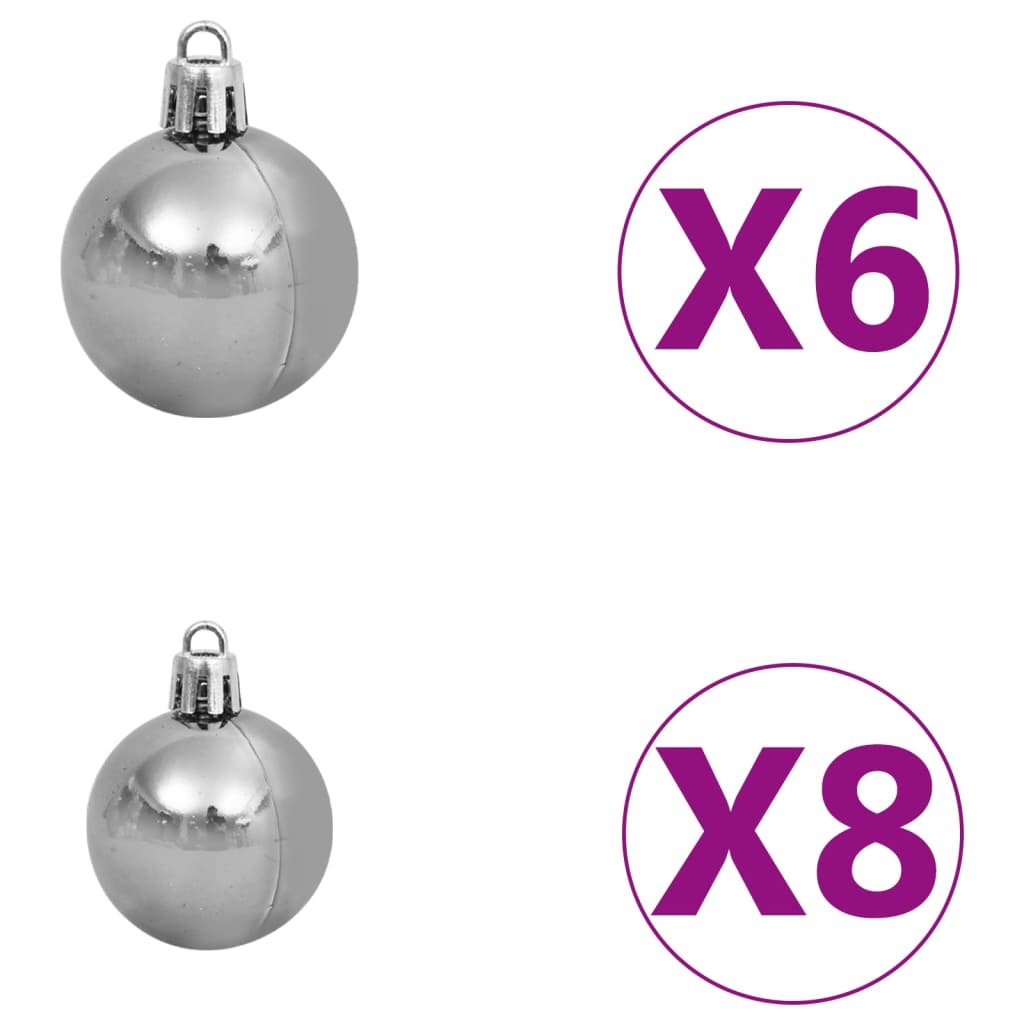 Artificial Christmas Tree LED&Ball Set&Flocked Snow 180 cm PVC&PE