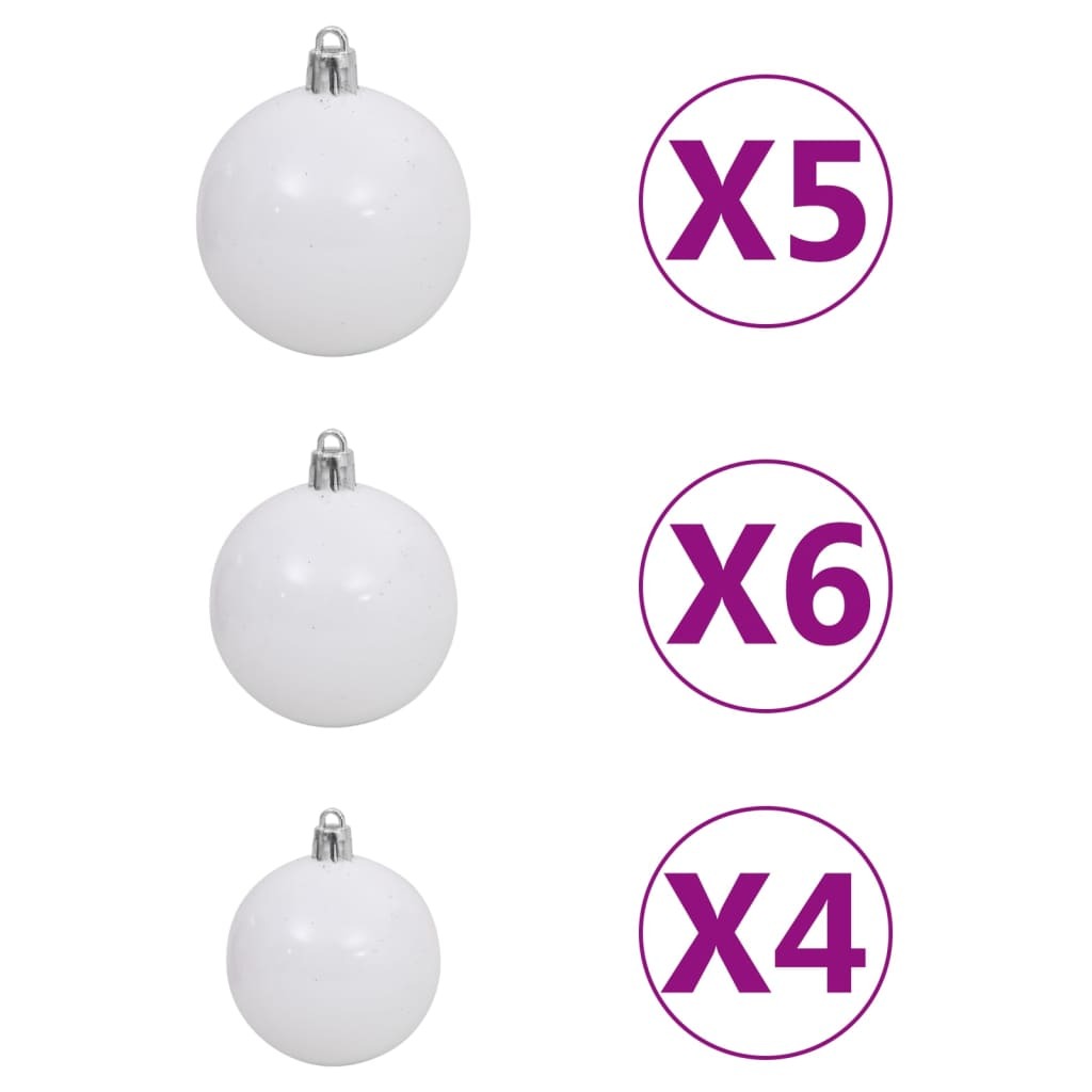 Artificial Christmas Tree LED&Ball Set&Flocked Snow 180 cm PVC&PE