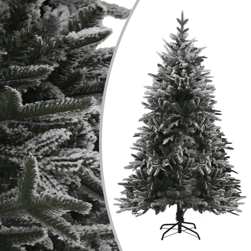 Artificial Christmas Tree LED&Ball Set&Flocked Snow 210 cm PVC&PE