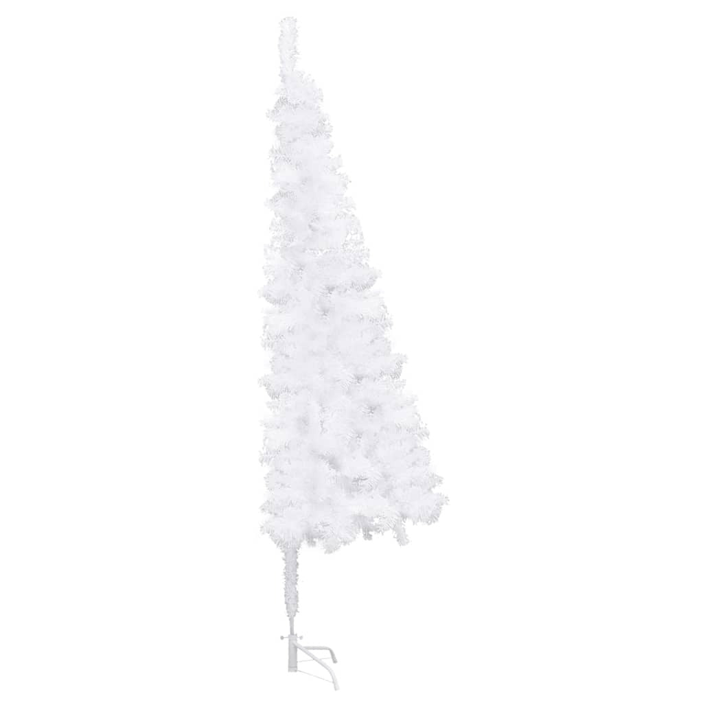 Corner Artificial Pre-lit Christmas Tree White 210 cm PVC