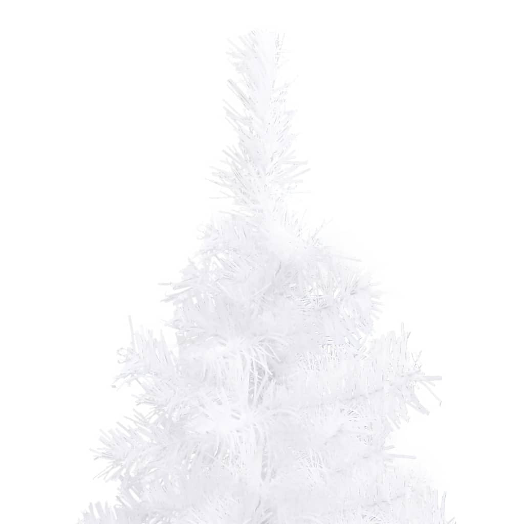 Corner Artificial Pre-lit Christmas Tree White 210 cm PVC