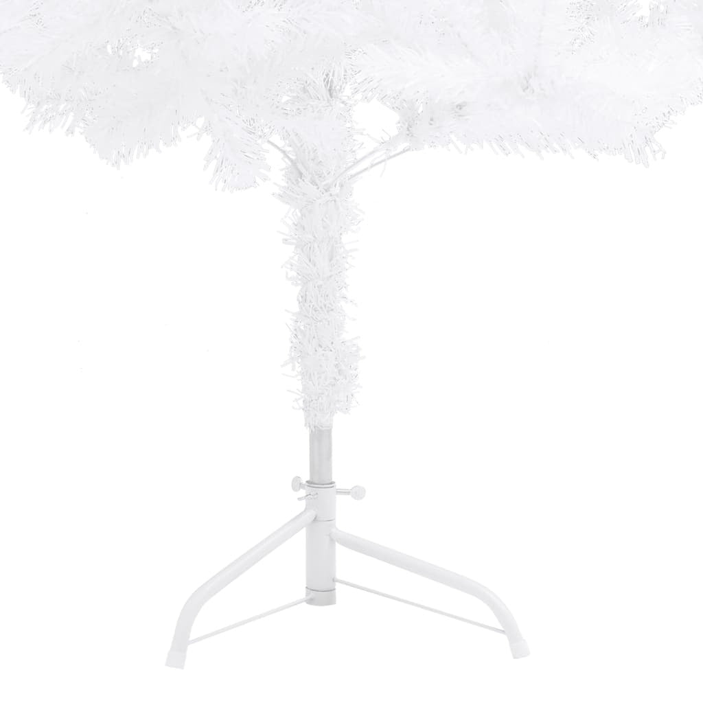Corner Artificial Pre-lit Christmas Tree White 210 cm PVC