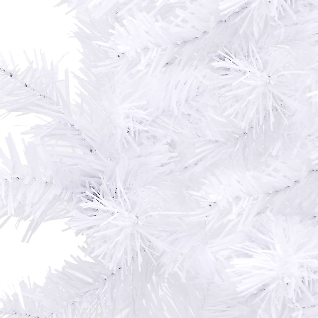 Corner Artificial Pre-lit Christmas Tree White 210 cm PVC